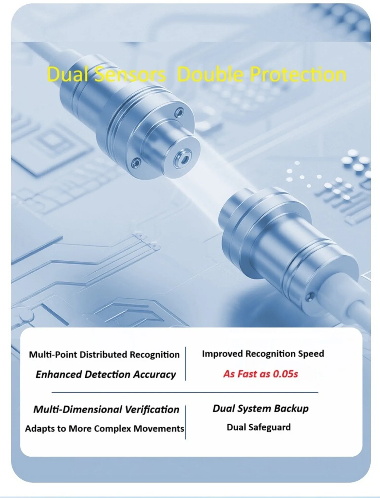 Dual sensors, double protection — multi-point distributed recognition infographic